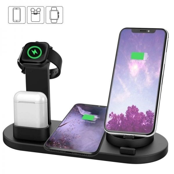2022 Newly Holder Phone Popular Multifunctional 6 in1 4 in 1 Wireless Charger Fast Charging Dock Stand Desktop Charging Station}