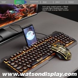 Gaming Keyboard Mouse Combo Rainbow LED Backlit 104 Keys Keyboard 3200DPI 6 Button Mouse for Windows PC 