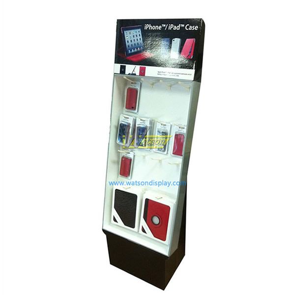 floor standing cardboard peg hanging pop display for Ipad or phone