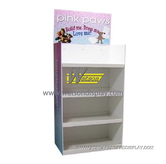 3-tiers cardboard floor display stand of children's toy