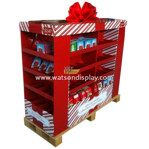 Beverage/candy sale pallet floor display stands for Christmas