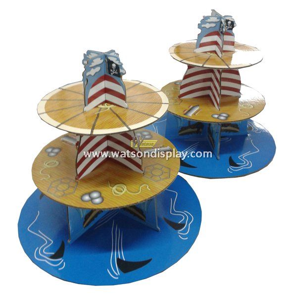 Original Pirate Ship Cardboard Cupcake Stand