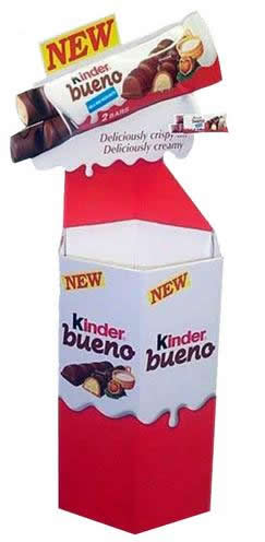 Custom Cardboard Dump Bins Display Stand For Chocolate