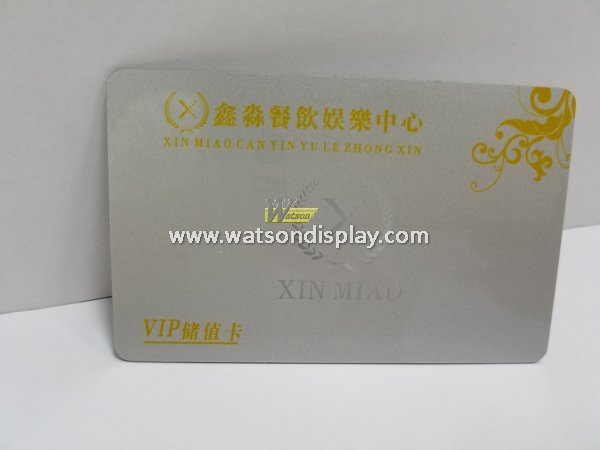 Custom printed silver colour PVC ID cards for catering vip