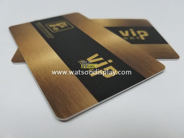 Blank pvc cards with metal wiredrawing craft for hotel  