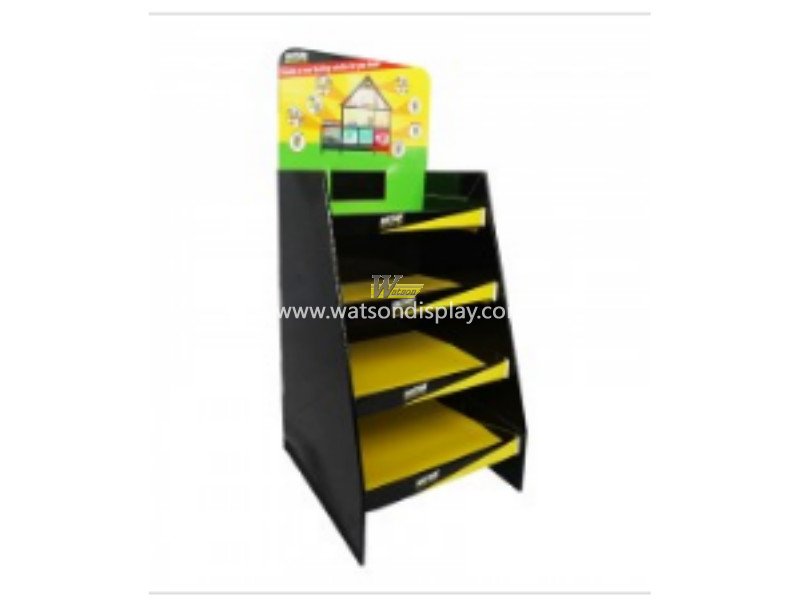 Black Four-Shelf Equipment Cardboard Floor Display