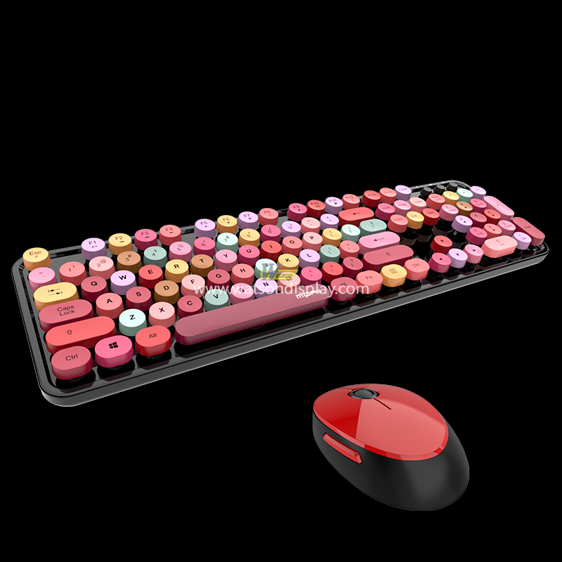 Mofii sweet Desktop laptop 2.4G optical punk round keycap wireless keyboard mouse suit