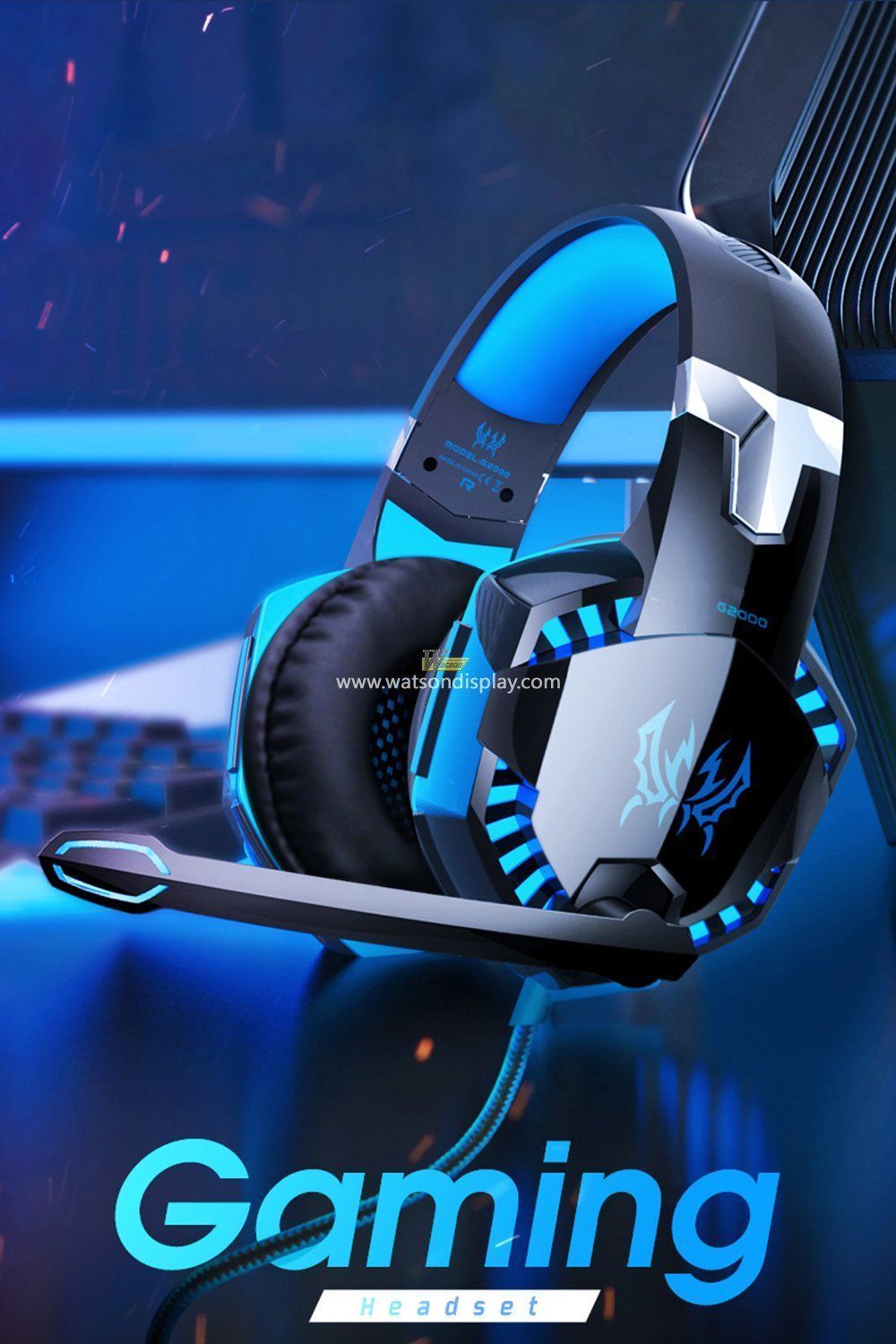  Computer Stereo Gaming Headphones Mic LED Light Earphone Over Ear Wired Headset For PC Game