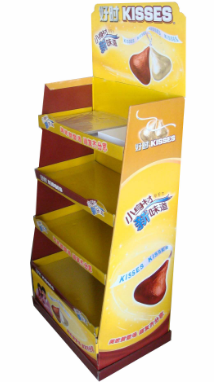 Supermarket snack food cardboard floor display rack