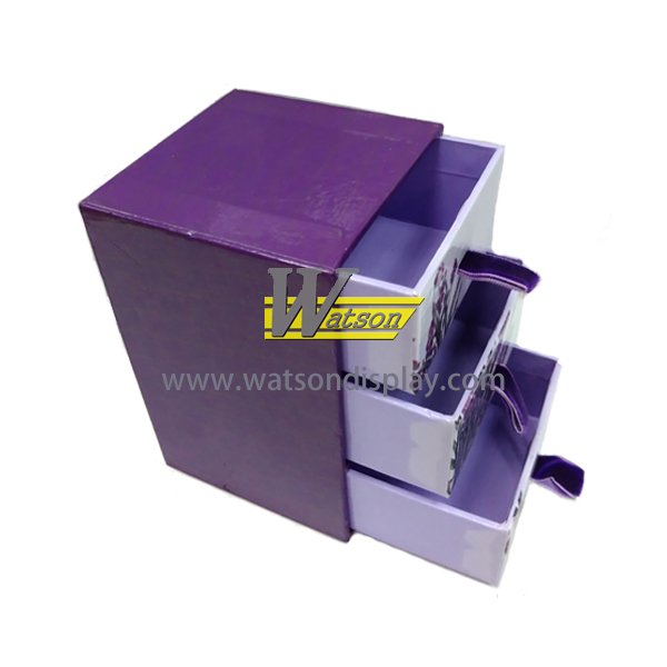 3 tiers drawer cosmetic gift multifunction packing box with ribbon