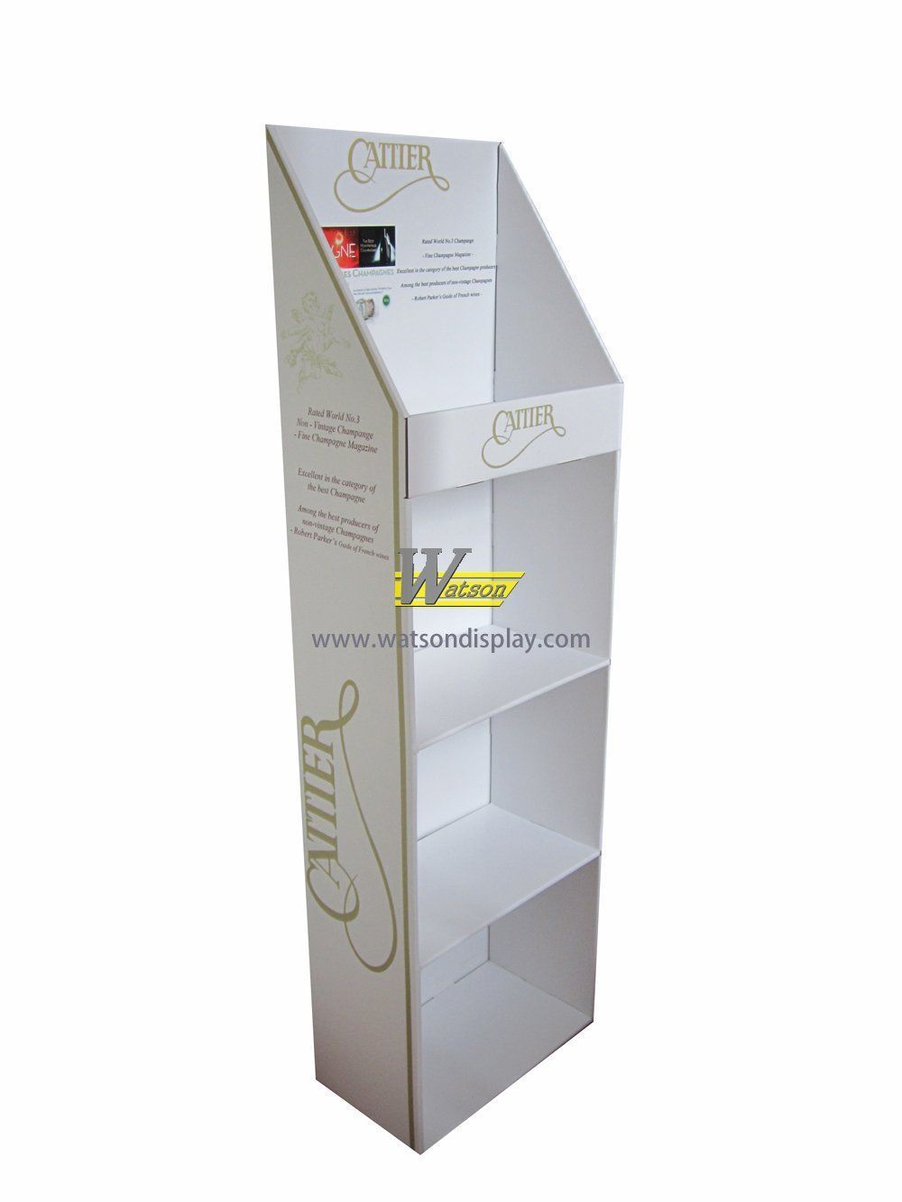 Hot sales handmade cardboard high quality floor display stand for champagne 
