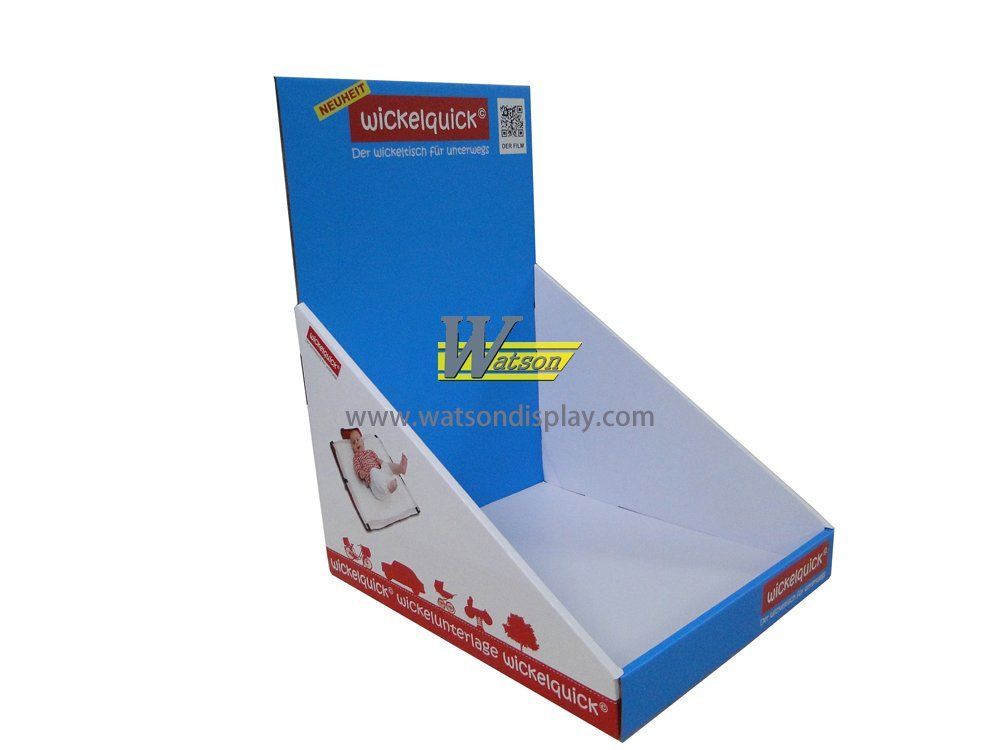 Baby products promotion pop corrugated custom counter display box 