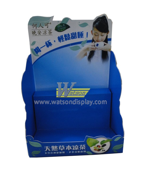 Hot sales promotion cardboard countertop display box for bottle drink