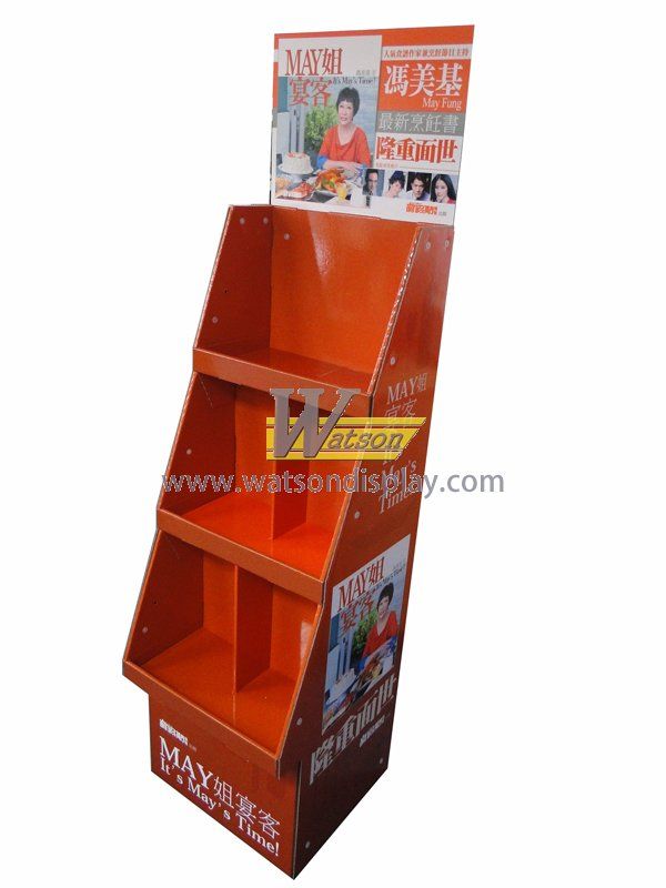 Advertising book paperboard tray display stand for food