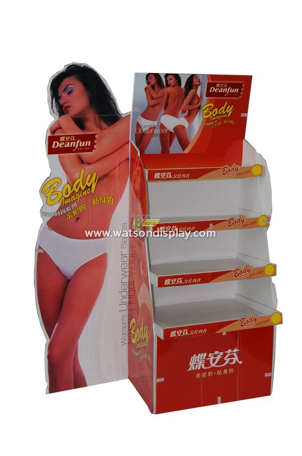 Ladies underwear promotion advertising cardboard display rack with high quality 