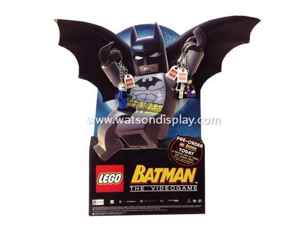 Pop batmen toys custom content cardboard floor display stand in Albury 